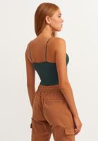 Bayan Yeşil Dikişsiz Crop Top