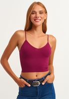 Bayan Vişne Çürüğü Dikişsiz Crop Top