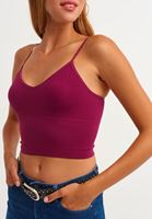 Bayan Vişne Çürüğü Dikişsiz Crop Top