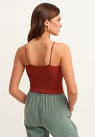 Bayan Kiremit Dikişsiz Crop Top