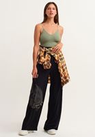 Bayan Yeşil Dikişsiz Crop Top