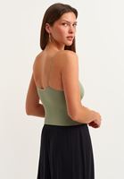 Bayan Yeşil Dikişsiz Crop Top
