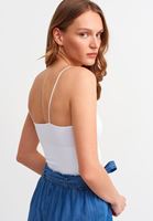 Bayan Beyaz Dikişsiz Crop Top