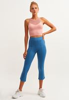 Bayan Pembe Ekstra Esnek ve Dikişsiz Crop Top