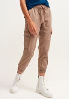 Bayan Açık Kahverengi Pamuklu Casual Jogger Pantolon