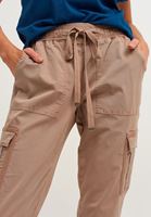 Bayan Açık Kahverengi Pamuklu Casual Jogger Pantolon