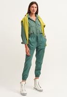 Bayan Yeşil Pamuklu Casual Jogger Pantolon