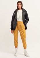 Bayan Sarı Pamuklu Casual Jogger Pantolon