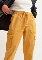 Bayan Sarı Pamuklu Casual Jogger Pantolon