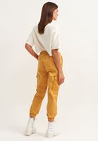 Bayan Sarı Pamuklu Casual Jogger Pantolon