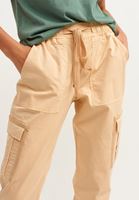 Bayan Bej Pamuklu Casual Jogger Pantolon