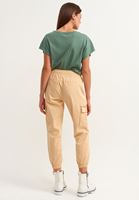 Bayan Bej Pamuklu Casual Jogger Pantolon