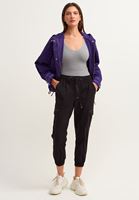 Bayan Siyah Pamuklu Casual Jogger Pantolon