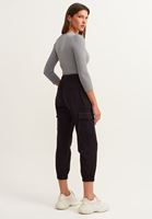 Bayan Siyah Pamuklu Casual Jogger Pantolon