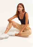 Bayan Bej Kargo Jogger Pantolon