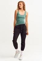 Bayan Siyah Kargo Jogger Pantolon