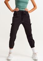 Bayan Siyah Kargo Jogger Pantolon