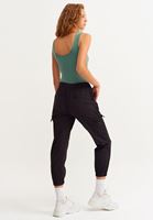 Bayan Siyah Kargo Jogger Pantolon