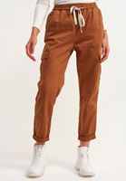 Bayan Kahverengi Casual Kargo Pantolon