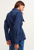 Bayan Lacivert Western Apoletli Gömlek