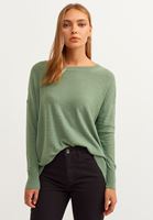 Bayan Yeşil Pamuklu Yumuşak Dokulu Triko