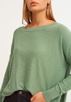 Bayan Yeşil Pamuklu Yumuşak Dokulu Triko