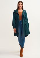 Bayan Yeşil Casual Kapüşonlu Parka