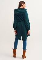 Bayan Yeşil Casual Kapüşonlu Parka