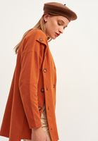 Bayan Kahverengi Pamuklu Çok Düğmeli Hırka