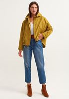 Bayan Yeşil Waterproof Casual Kapüşonlu Yağmurluk