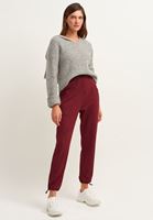 Bayan Bordo Cepli ve Bağcıklı Jogger Pantolon