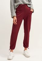 Bayan Bordo Cepli ve Bağcıklı Jogger Pantolon