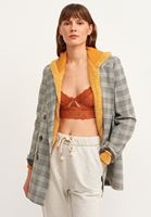 Bayan Kahverengi Cut-Out Dantelli & Balenli Bralet