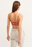 Bayan Kahverengi Cut-Out Dantelli & Balenli Bralet