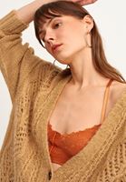 Bayan Kahverengi Sırt Detaylı Romantik Bralet