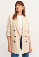 Bayan Bej Vintage Etkili Boyfriend Blazer Ceket 