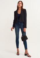 Bayan Siyah Mini Crop Blazer Ceket