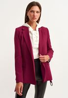 Bayan Vişne Çürüğü Premium Kemerli Blazer Ceket