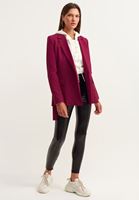 Bayan Vişne Çürüğü Premium Kemerli Blazer Ceket