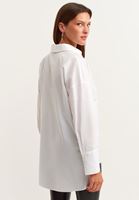 Bayan Beyaz Oversize Pamuklu Gömlek