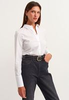 Bayan Beyaz Slim Fit Klasik Gömlek