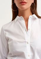 Bayan Beyaz Slim Fit Klasik Gömlek