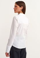 Bayan Beyaz Slim Fit Klasik Gömlek