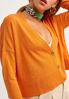 Bayan Turuncu Nature Friendly Crop Triko Hırka ( TENCEL™ )