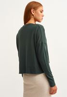 Bayan Yeşil Nature Friendly Crop Triko Hırka ( TENCEL™ )