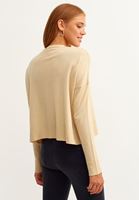 Bayan Bej Nature Friendly Crop Triko Hırka ( TENCEL™ )