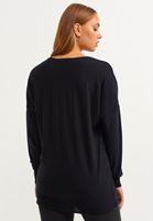 Bayan Siyah Nature Friendly V-Neck Triko ( TENCEL™ )