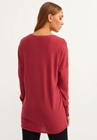 Bayan Bordo Nature Friendly V-Neck Triko ( TENCEL™ )