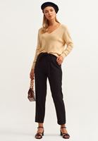 Bayan Bej Nature Friendly V-Neck Triko ( TENCEL™ )