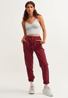 Bayan Bordo Yumuşak Dokulu Baggy Pantolon ( TENCEL™ ) 